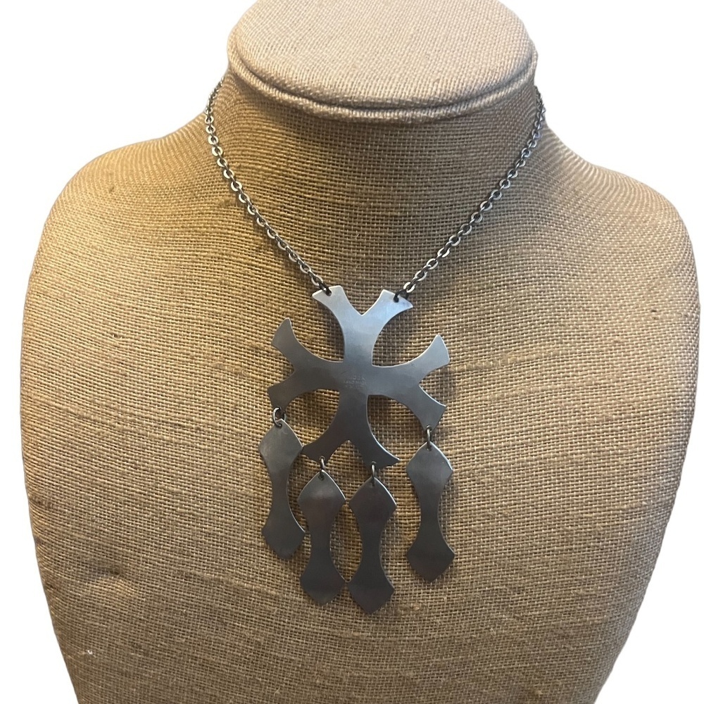 70s Signed Moda  Made In Malta  STAINLESS STEEL‎ NECKLACE MCM